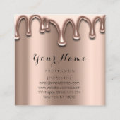 Hair Salon Hairdresser Brows Eyelashes Roos Modern Vierkante Visitekaartje (Achterkant)