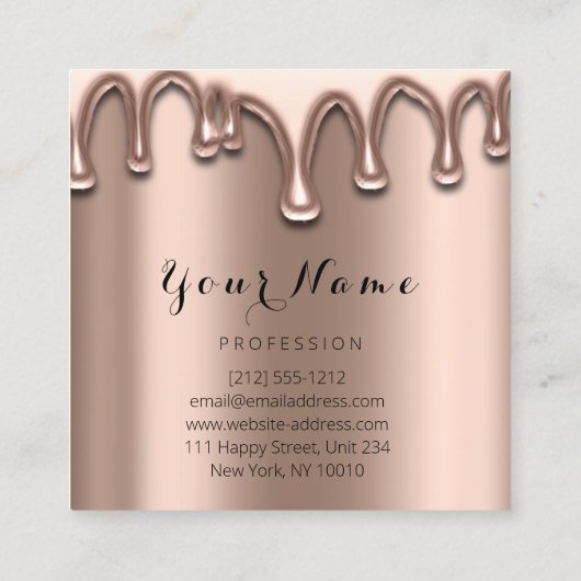 Hair Salon Hairdresser Brows Eyelashes Roos Modern Vierkante Visitekaartje (Achterkant)