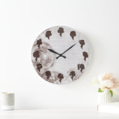 Hair Salon Hairdresser Elegant Brown Clock Grote Klok (Huis)