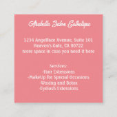 Hair Salon Hairdresser Esthetician Beauty Vierkante Visitekaartje (Achterkant)