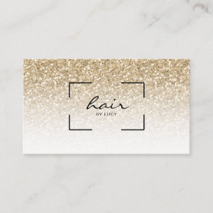 Hair Salon Hairdresser Gold Glitter Visitekaartje