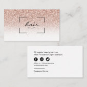 Hair Salon Hairdresser Pink Peach Gold Glitter Visitekaartje (Voorkant / Achterkant)