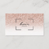 Hair Salon Hairdresser Pink Peach Gold Glitter Visitekaartje (Voorkant)