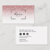 Hair Salon Hairdresser Roos Gold Glitter Visitekaartje (Voorkant / Achterkant)