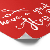 Hair Salon heeft een geweldige haardag, modern roo Poster (Hoek)