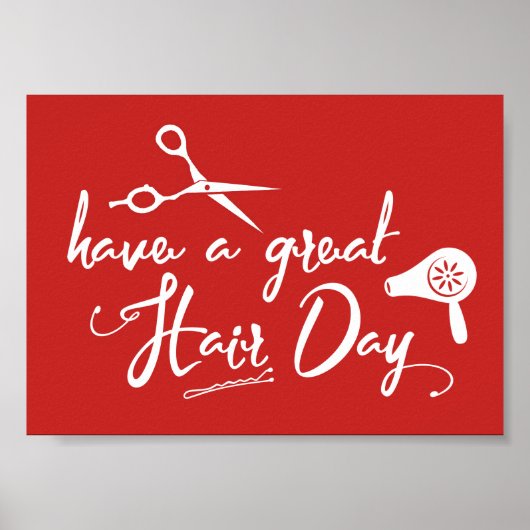 Hair Salon heeft een geweldige haardag, modern roo Poster (Voorkant)