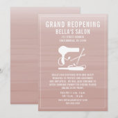 Hair Salon heropend Blush Pink Ombre Kaart (Voorkant / Achterkant)