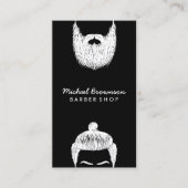 Hair Salon Hipster Man Beard Black Barber Visitekaartje (Voorkant)