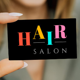 Hair salon kleurrijke typografie moderne haarkappe visitekaartje