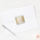 Hair Salon Luxury Silver Glitter Haarstylist Vierkante Sticker (Envelop)