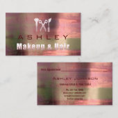 Hair Salon Makeup Artist Benoeming Roze Rose Visitekaartje (Voorkant / Achterkant)