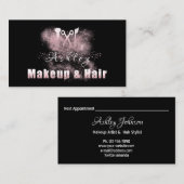 Hair Salon Makeup Artist Benoeming Roze Vonk Visitekaartje (Voorkant / Achterkant)