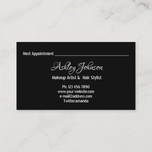 Hair Salon Makeup Artist Benoeming Roze Vonk Visitekaartje (Achterkant)