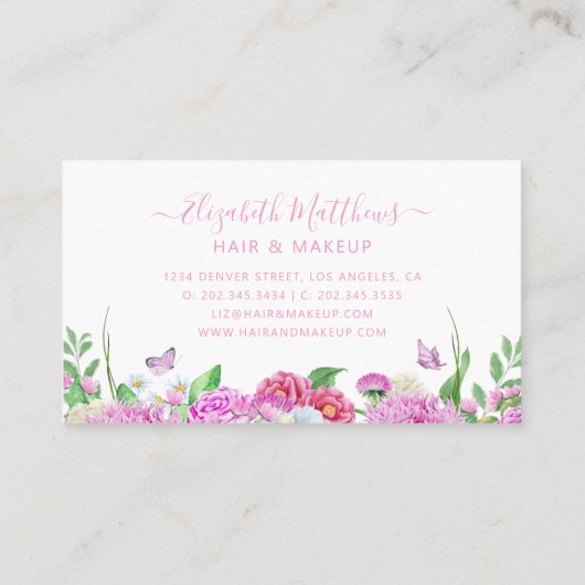 Hair Salon Makeup Artist Visitekaartje (Achterkant)