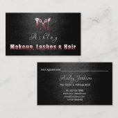Hair Salon Makeup Lash Appointcard Logo Black Visitekaartje (Voorkant / Achterkant)