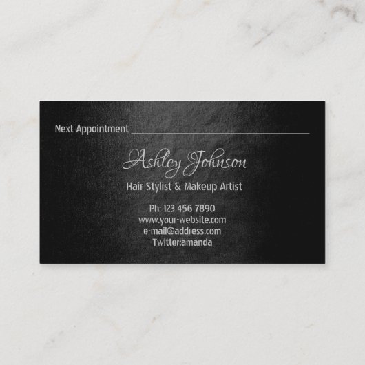 Hair Salon Makeup Lash Appointcard Logo Black Visitekaartje (Achterkant)