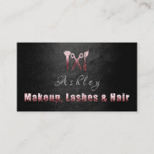 Hair Salon Makeup Lash Appointcard Logo Black Visitekaartje (Voorkant)