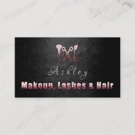 Hair Salon Makeup Lash Appointcard Logo Black Visitekaartje