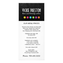 Hair Salon Menu Rack Kaarten