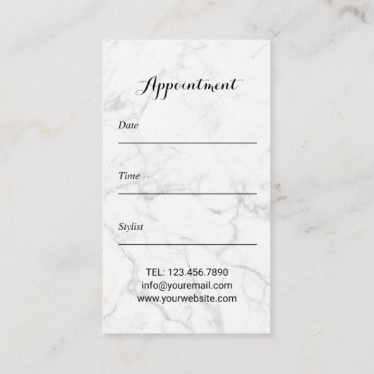 Hair Salon Modern Black & Gold Hair Benoeming Afsprakenkaartje (Achterkant)