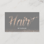 Hair Salon Modern Roos Gold Typogray Benoeming Afsprakenkaartje (Voorkant)