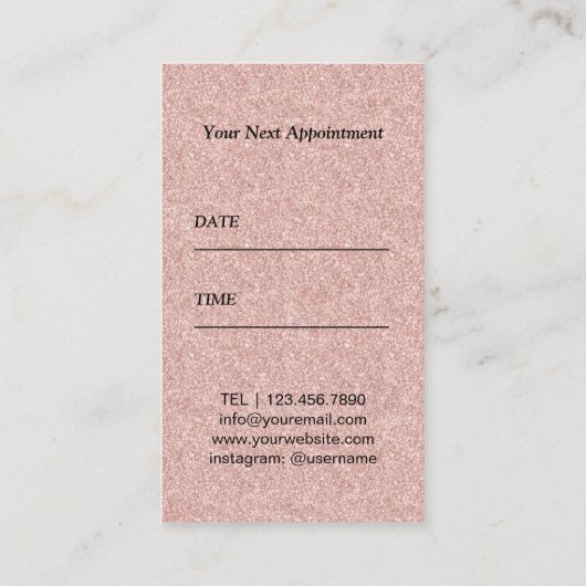 Hair Salon Modern Scissor Roos Gold Appointing Afsprakenkaartje (Achterkant)