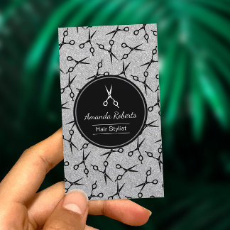 Hair Salon Modern Scissors Silver Appointing Afsprakenkaartje