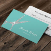 Hair Salon Modern Silver Scissor Blauwgroen Benoem Afsprakenkaartje