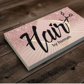 Hair Salon Modern Typogray Roos Gold Ombre Visitekaartje