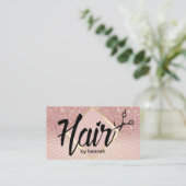 Hair Salon Modern Typogray Roos Gold Ombre Visitekaartje (Staand voorkant)