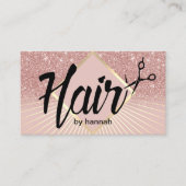 Hair Salon Modern Typogray Roos Gold Ombre Visitekaartje (Voorkant)