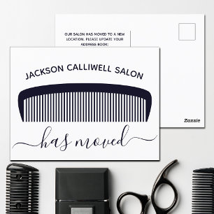 Hair Salon Moving Announcement Stylist Nieuw Adres Briefkaart