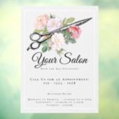 Hair Salon Openingstijden Roze Licht Grijs Raamsticker (Vel 3)