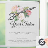 Hair Salon Openingstijden Roze Licht Grijs Raamsticker (Huis)