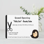Hair Salon Openingsuitnodiging Kaart (Staand voorkant)