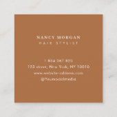 Hair Salon Photo Collage Terracotta Vierkante Visitekaartje (Achterkant)