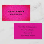 Hair Salon Pink Purple Glitter Hairdresser Girly Visitekaartje (Voorkant / Achterkant)