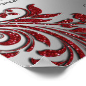 Hair Salon Poster Silver Red Leaves Sparkle (Hoek)