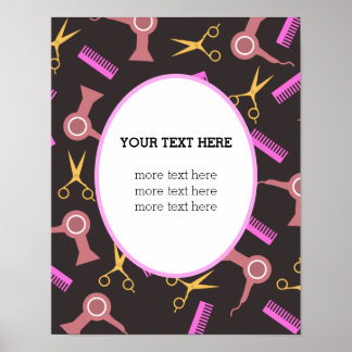 Hair Salon poster zwarte achtergrond