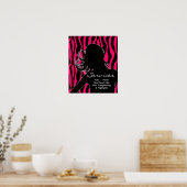 Hair Salon Posters Woman Roze Zebra (Keuken)