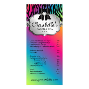 Hair Salon Rack Card Jewelry Bow Rainbow Roze Reclamekaart