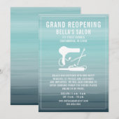 Hair Salon Reopening Aqua Ombre Kaart (Voorkant / Achterkant)