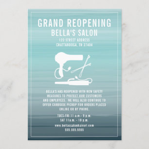 Hair Salon Reopening Aqua Ombre Kaart