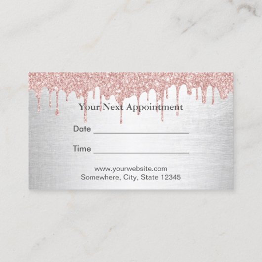 Hair Salon Roos Gold Drips Silver Appointing Afsprakenkaartje (Achterkant)