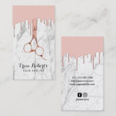 Hair Salon Roos Gold Driving White marble Visitekaartje (Voorkant / Achterkant)