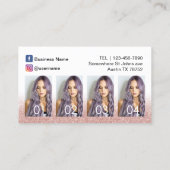 Hair Salon Roos Gold Glitter Photo Collage Visitekaartje (Achterkant)