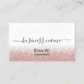 Hair Salon Roos Gold Glitter Photo Collage Visitekaartje (Voorkant)