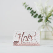 Hair Salon Roos Gold Typografie Haarstylist Afsprakenkaartje (Staand voorkant)