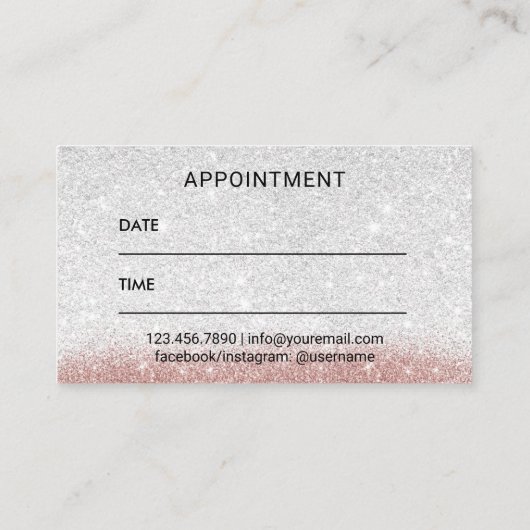 Hair Salon Roos Gold Typografie Haarstylist Afsprakenkaartje (Achterkant)