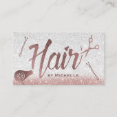 Hair Salon Roos Gold Typografie Haarstylist Afsprakenkaartje (Voorkant)
